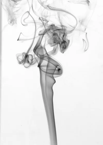 Abstract inverted smoke photograph in black and white